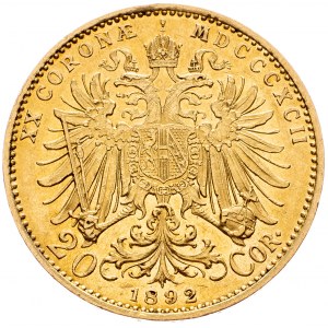 Franz Joseph I., 20 Krone 1892, Vienna