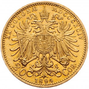 Franz Joseph I., 20 Krone 1894, Vienna