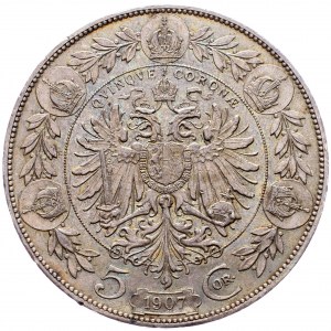 Franz Joseph I., 5 Krone 1907, Vienna