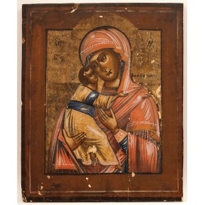 IKONA, MATKA BOŻA WŁODZIMIERSKA, Rosja, XIX w.