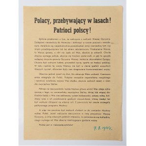 Poles staying in the forests! GG 1944 occupation leaflet.