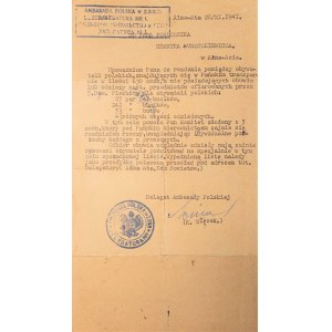 [Armia Andersa] Ałma-Ata, Delegat Ambasady Polskiej, 1941 r.
