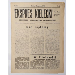 Kielce Express, January 13, 1940 Year 2 No. 8.