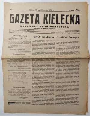 Gazeta Kielecka 19 października 1939 Nr 4.