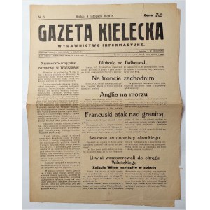 Gazeta Kielecka 4 listopada 1939 Nr 6.