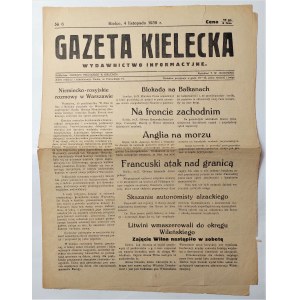 Kielce Gazeta November 4, 1939 No. 6.