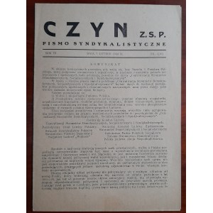 „Czyn”. Pismo syndykalistyczne. Wyd. Z.S.P. [Związek Syndykalistów Polskich. Warszawa] R. 3:1944 nr 1(10)