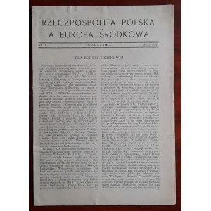 „Rzeczpospolita Polska a Europa Środkowa”. [Wyd. Delegatura Rządu]. Warszawa 1944 nr 1 z V