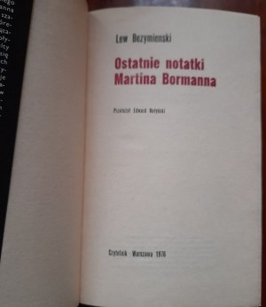 Bezymienski L. Ostatnie notatki Martina Bormanna