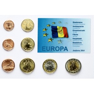 Andorra 1 Xeros Ceros - 2 Xeros 2014 Fantasy currency SET. Obverse Lettering: ESSAI - PATTERN - PROBE 2014...