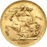 Australia 1 Sovereign 1918P George V(1910-1936). Obverse: Head left. Reverse: St...