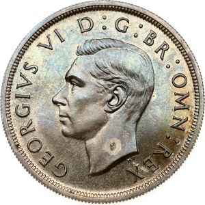 Great Britain 1 Crown 1937 George VI(1936-1952). Obverse: Head left. Reverse: Crowned; quartered shield with supporters...