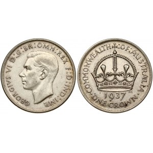 Australia 1 Crown 1937(m) Coronation of King. George VI (1936-1952). Obverse: Head left. Reverse...