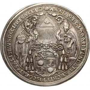 Austria SALZBURG 1 Thaler MDCLXXXII (1682) 1100th Year of the Bishopric. Maximilian Gandolph(1668-1687). Obverse...