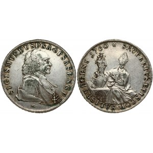 Austria SALZBURG 1 Thaler 1760 MK Sigmund III(1753-1771). Obverse: Bust right. Legend: SIGISMUNDUS D G A & P .....