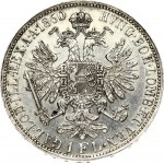 Austria 1 Florin 1860A Franz Joseph I(1848-1916). Obverse: Laureate head right. Reverse: Crowned imperial double eagle...