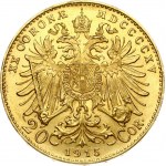 Austria 20 Corona MDCCCCXV (1915) Restrike. Franz Joseph I(1848-1916). Averse: Head of Franz Joseph I; right. Reverse...
