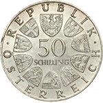 Austria 50 Schilling 1967 Centennial of the Blue Danube Waltz. Obverse: Value within circle of shields. Reverse...