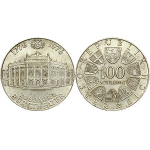 Austria 100 Schilling 1976 200th Anniversary of the Burgtheater. Obverse Lettering...
