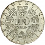 Austria 100 Schilling 1979 Vienna International Center. Obverse: Value within a circle of shields. Reverse...