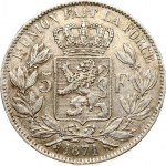 Belgium 5 Francs 1871 Leopold II (1865-1909). Obverse...