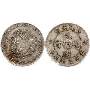 China Kirin Province 50 Cents (1900) Guangxu (1875-1908). Obverse: Incuse yin-yang surrounded by four Chinese ideograms
