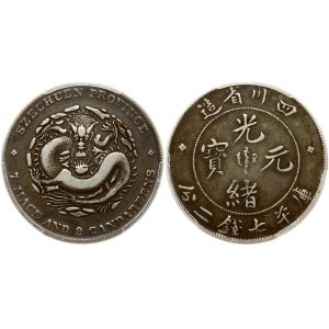 China Szechuan Province 1 Yuan (1901-08) Guangxu (1875-1908). Obverse: Four Chinese ideograms read top to bottom...