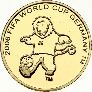 Congo 20 Francs 2006 FIFA World Cup Soccer - Mascot. Obverse: The National Lion of Congo below text: Republique Democrat