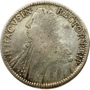 Croatia Ragusa 1Tallero 1759. Obverse: Bust left. Legend: RECTOR • REI •RHACVSIN •. Reverse: Crowned ornate arms...