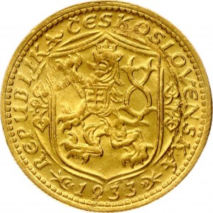 Czechoslovakia 1 Ducat 1933 Obverse: Czech lion with slovak shield on chest. Lettering: REPUBLIKA ČESKOSLOVENSKÁ 1933...