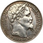 Denmark 2 Rigsdaler 1863 RH//FK Frederik VII Death and Accession of Christian IX. Christian IX (1863-1906). Obverse...