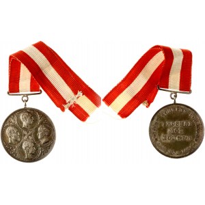 Denmark Medal (1894) DE FIRE KONGERS FORENING 27 MAJ 1894 TROSKAB MOD KONGEN ...
