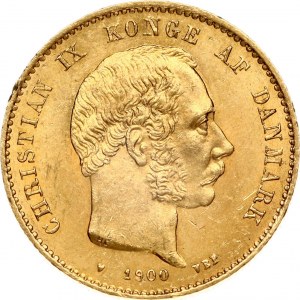 Denmark 20 Kroner 1900 CS/VBP. Christian IX (1863-1906). Obverse: Head right. Lettering: CHRISTIAN IX ...