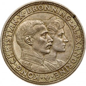 Denmark 2 Kroner 1923 HCN;GJ Silver wedding anniversary. Christian X (1912-1947). Obverse: Heads of Christian X and Quee
