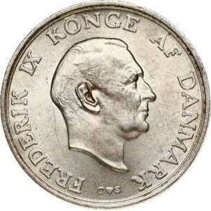 Denmark 2 Kroner 1958 CS Princess Margrethe's 18th Birthday. Frederick IX (1947-1972). Obverse...