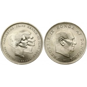 Denmark 10 Kroner 1967 Wedding of Princess Margrethe. Frederick IX (1947-1972). Obverse...