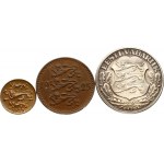 Estonia 10 Marka & 1 Sent & 2 Krooni (1925-1939). Obverse: Three lions facing left divide the date. Reverse...