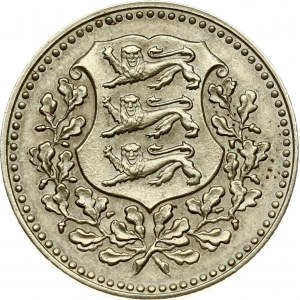 Estonia 5 Marka 1926 Obverse: National arms within wreath. Reverse: Denomination above date. Nickel-Bronze. KM 7...