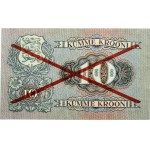 Estonia 10 Krooni 1928 Banknote SPECIMEN. Obverse: Blue print...