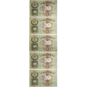 Estonia 20 Krooni 1932 Banknote. Obverse: Dark green print. Shepherd blowing a horn...
