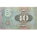 Estonia 10 Krooni 1937 Banknote. Obverse: Blue print...