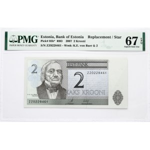 Estonia 2 Krooni 2007 Banknote. Obverse: Karl Ernst von Baer. Lettering: 2 EESTI PANK K.E. VON BAER 1792...