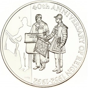 Falkland Islands 50 Pence (1992) 40th Anniversary-Reign. Elizabeth II (1952-). Obverse...