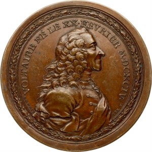 France Medal 1770 Francis Maria Arouet (Voltaire) in Mannheim; signed GC WAECHTER. Obverse: ...