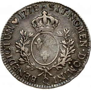 France 1 ECU 1778Q Louis XVI(1774-1792). Obverse: Uniformed bust left. Obverse Legend...