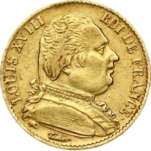 France 20 Francs 1814A Louis XVIII(1814-1824). Obverse: Uniformed bust right. Legend: LOUIS XVIII ROI DE FRANCE...