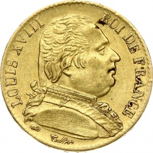 France 20 Francs 1815A Louis XVIII(1814-1824). Obverse: Uniformed bust right. Legend: LOUIS XVIII ROI DE FRANCE...