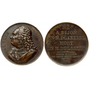 France Medal 1817 Alexis Piron. 1689-1773. (French dramatist famous for comedy.) His high relief bust left (by Masson...