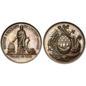 France Token 1834 Obverse: Draped woman; standing facing and holding a cornucopia. Lettering: CAISSE D'ÉPARGNE ...