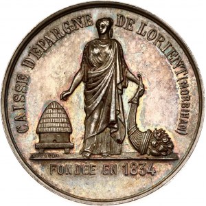 France Token 1834 Obverse: Draped woman; standing facing and holding a cornucopia. Lettering: CAISSE D'ÉPARGNE ...